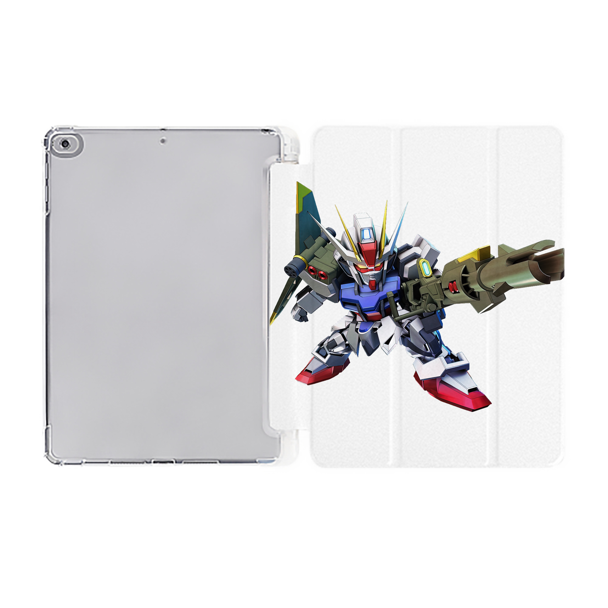 （画像用） 機動戦士ガンダム Mobile Suit Gundam IPad ケース ペン収納付き 三つ折りスタンド PUレザー×シリコン 対応機種9.5/10.5/10.9インチ
